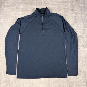 Lululemon Shirt Mens Medium Blue Metal Vent Tech Quarter Zip Stretch Performance
